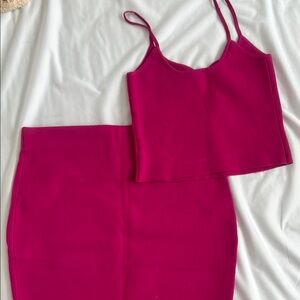 Express Pink Pencil Skirt Set for Night Out